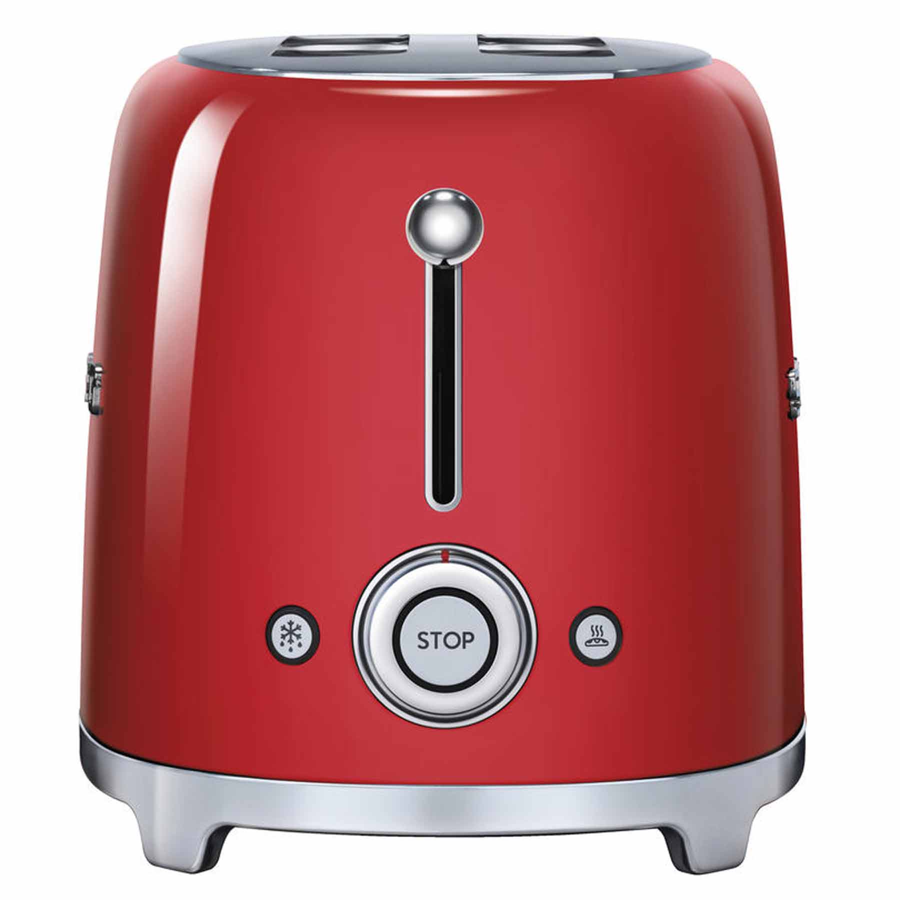 Left. SMEG - SMEG TSF02 4-Slice Long Wide-Slot Toaster - Red.