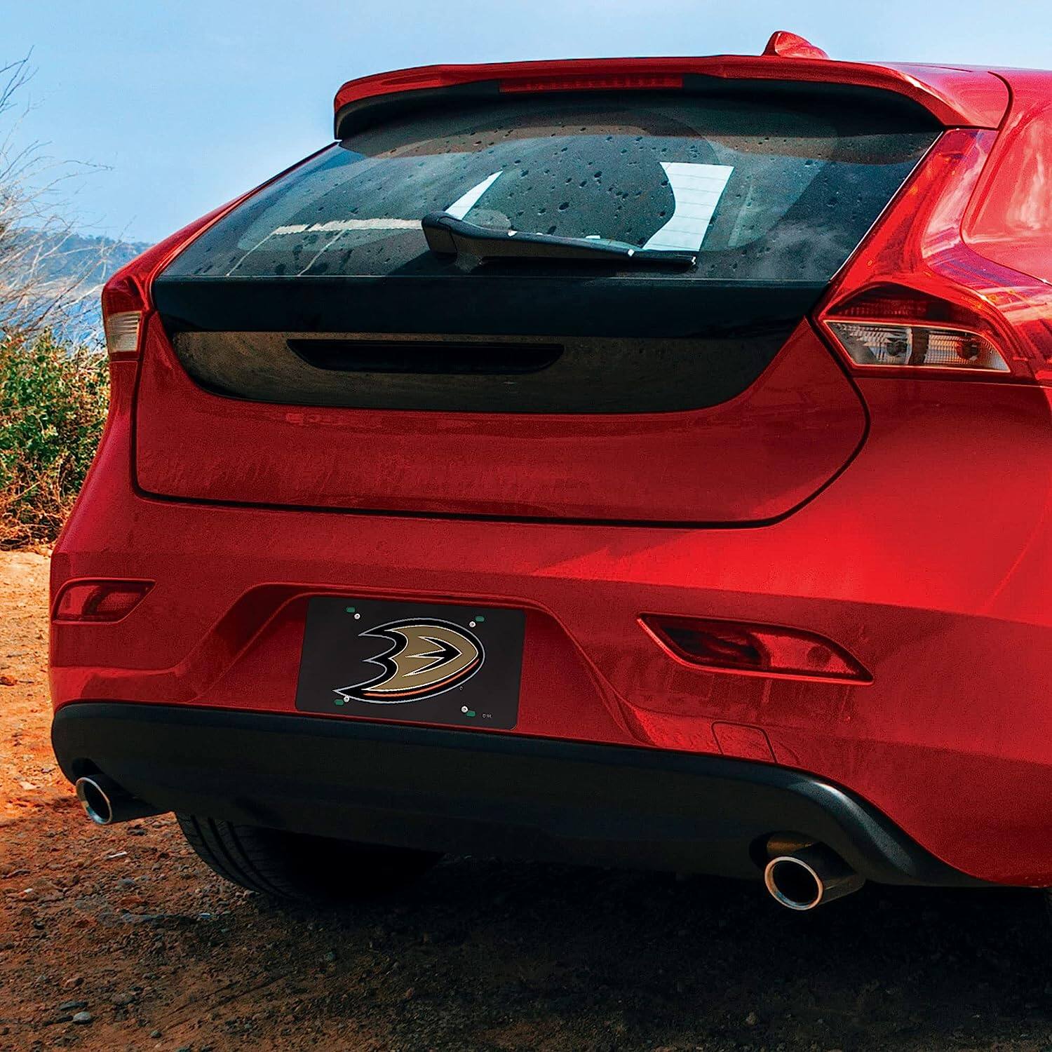 Alt View 2. Rico Industries - Anaheim Ducks Black Mirror Look Acrylic License Plate Laser Tag - Multi.