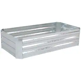 Sunnydaze - Galvanized Steel Rectangle Raised Garden Bed - 48 in - Silver