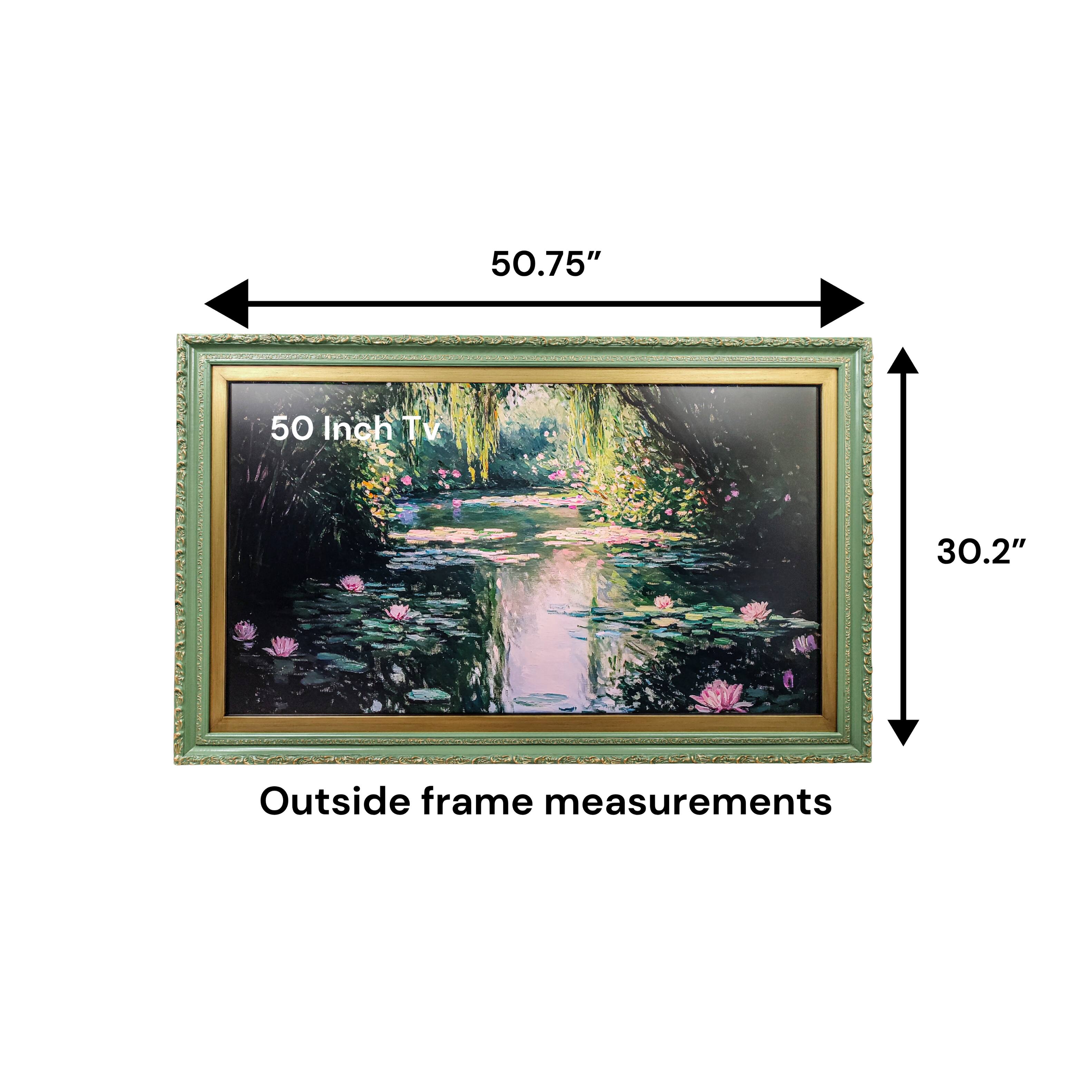 50.75"  
50 Inch TV  
30.2"  
Outside frame measurements