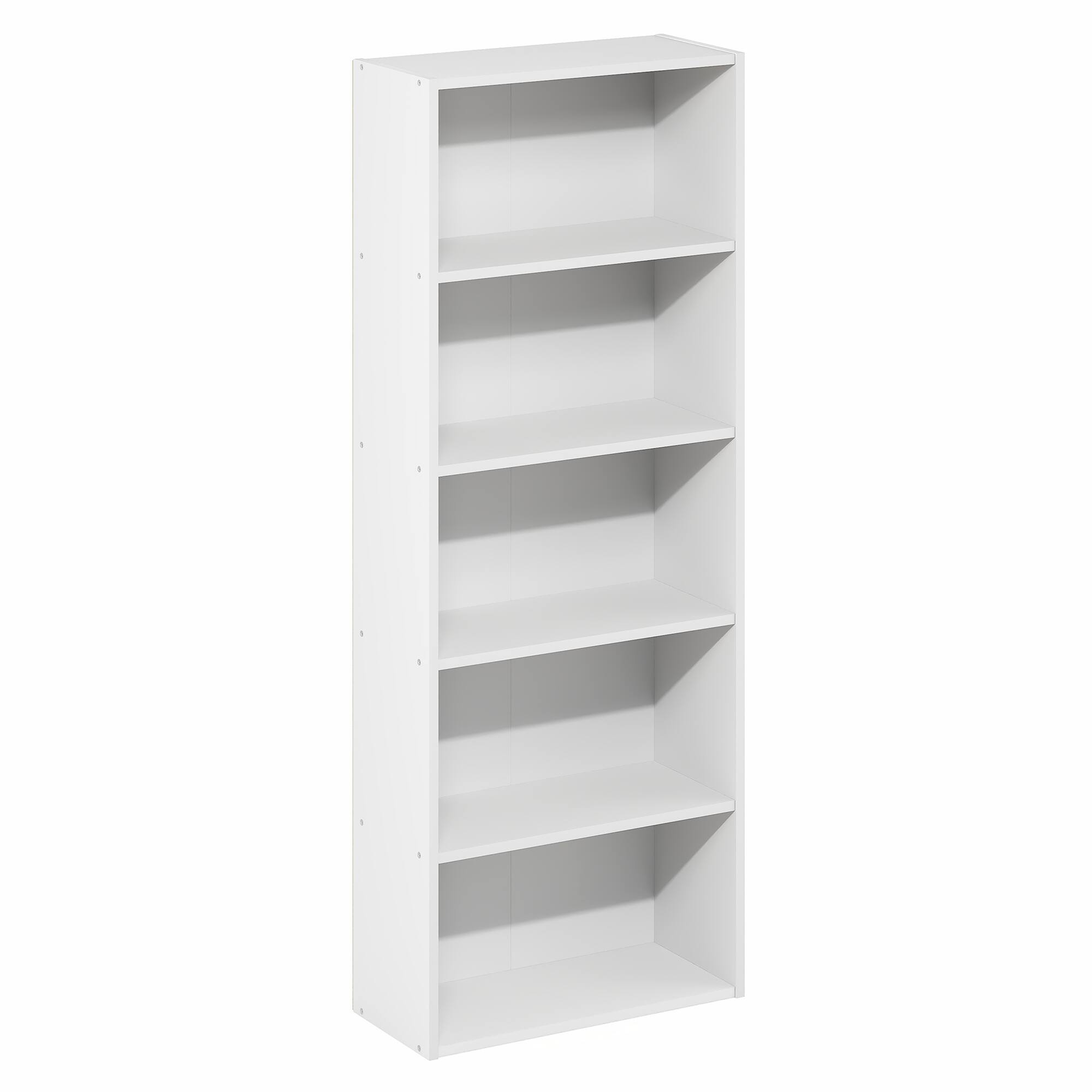 Alt View 4. Furinno - Basic 5-Tier Open Shelf Bookcase, Bookshelf, Storage Organizer, 7 x 17 x 44 - White.