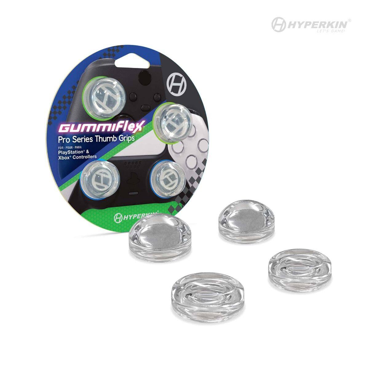 HYPERKIN LETS GAME!  
GUMMIFLEX Pro Series Thumb Grips  
FOR - POUR - PARA PlayStation® & Xbox Controllers