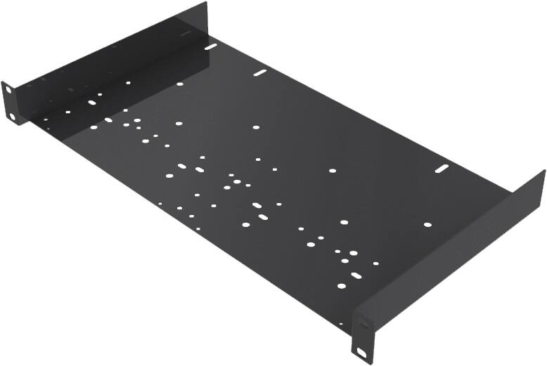 Front. Gator - Rackworks 1U Shelf w/ Universal Hole Pattern to Accommodate Less than Rack Width Components; 25lb Weight Capacity.