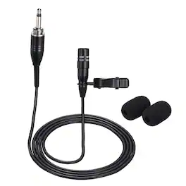Unique Bargains - Lavalier Lapel Microphone 3.5mm Thread Screw Plug Condenser Collar Mic 1m Wired Unidirectional for Presenters - Black