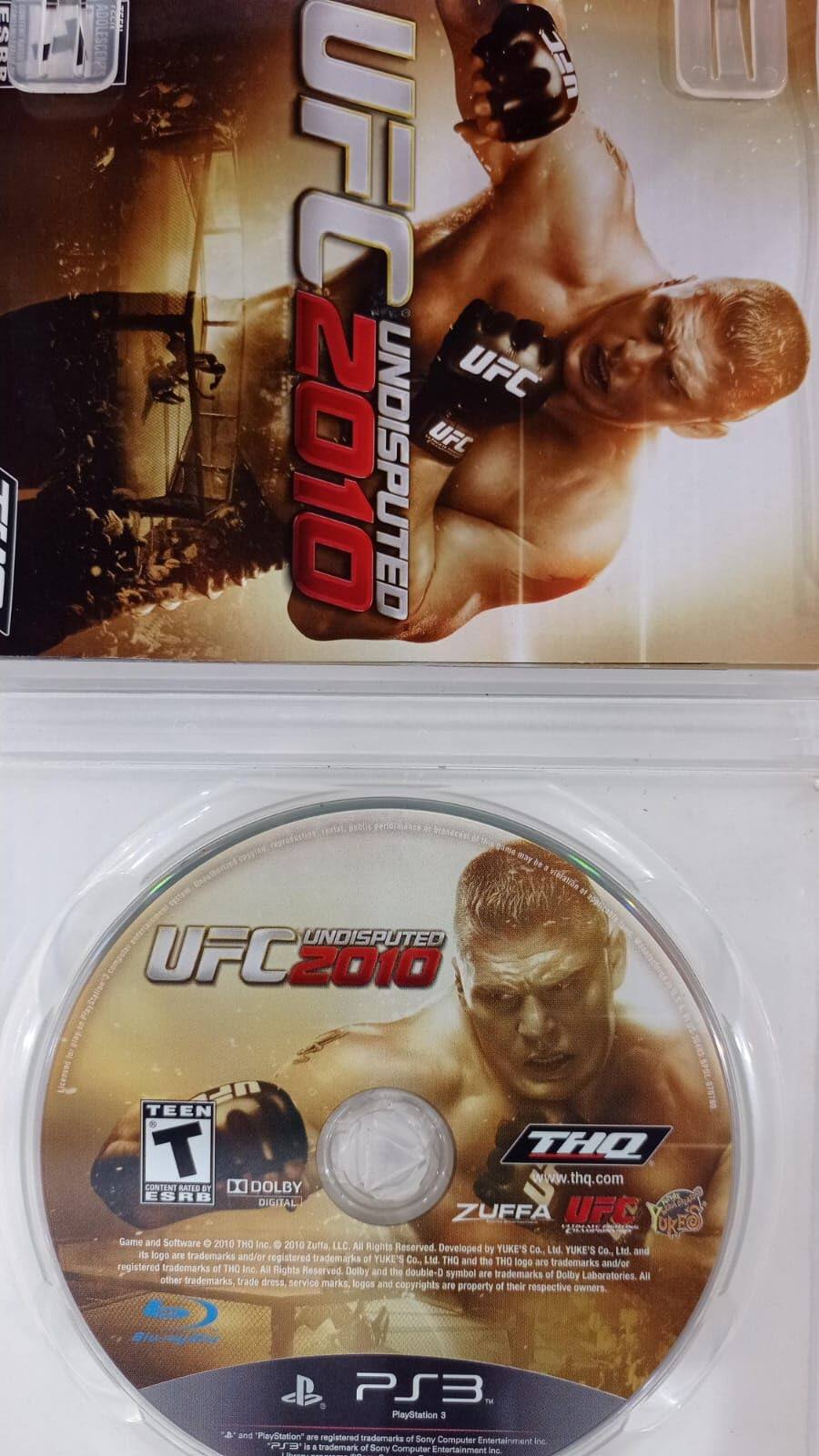 UFC 2010 Undisputed

ESRB: Teen

THQ

www.thq.com

Dolby Digital

PS3 PlayStation 3

Developed by Yuke's Co., Ltd.

Yuke's Co., Ltd. and its logo are trademarks and/or registered trademarks of Yuke's Co., Ltd.

THQ and the THQ logo are trademarks and/or registered trademarks of THQ Inc.

Dolby and the double-D symbol are trademarks of Dolby Laboratories.

All other trademarks, trade dress, service marks, logos, and copyrights are property of their respective owners.

© 2010 THQ Inc. © 2010 Zuffa LLC. All Rights Reserved.

Zuffa UFC

PS3 is a trademark of Sony Computer Entertainment Inc.