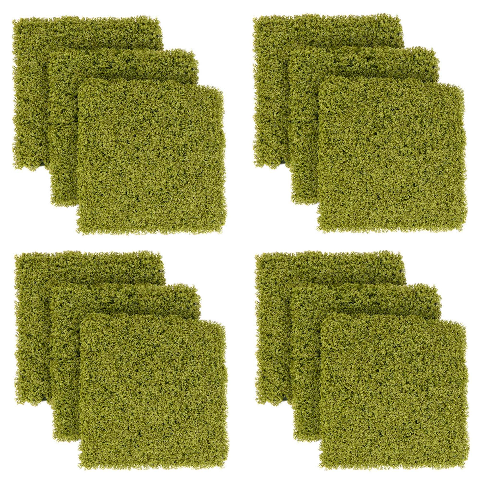 Costway - 12 PCS Faux Green Moss Panels withInsertable Branches Stable X-shaped structure - Light Green price history on PriceWatchPro