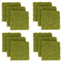 Costway - 12 PCS Faux Green Moss Panels withInsertable Branches Stable X-shaped structure - Light Green
