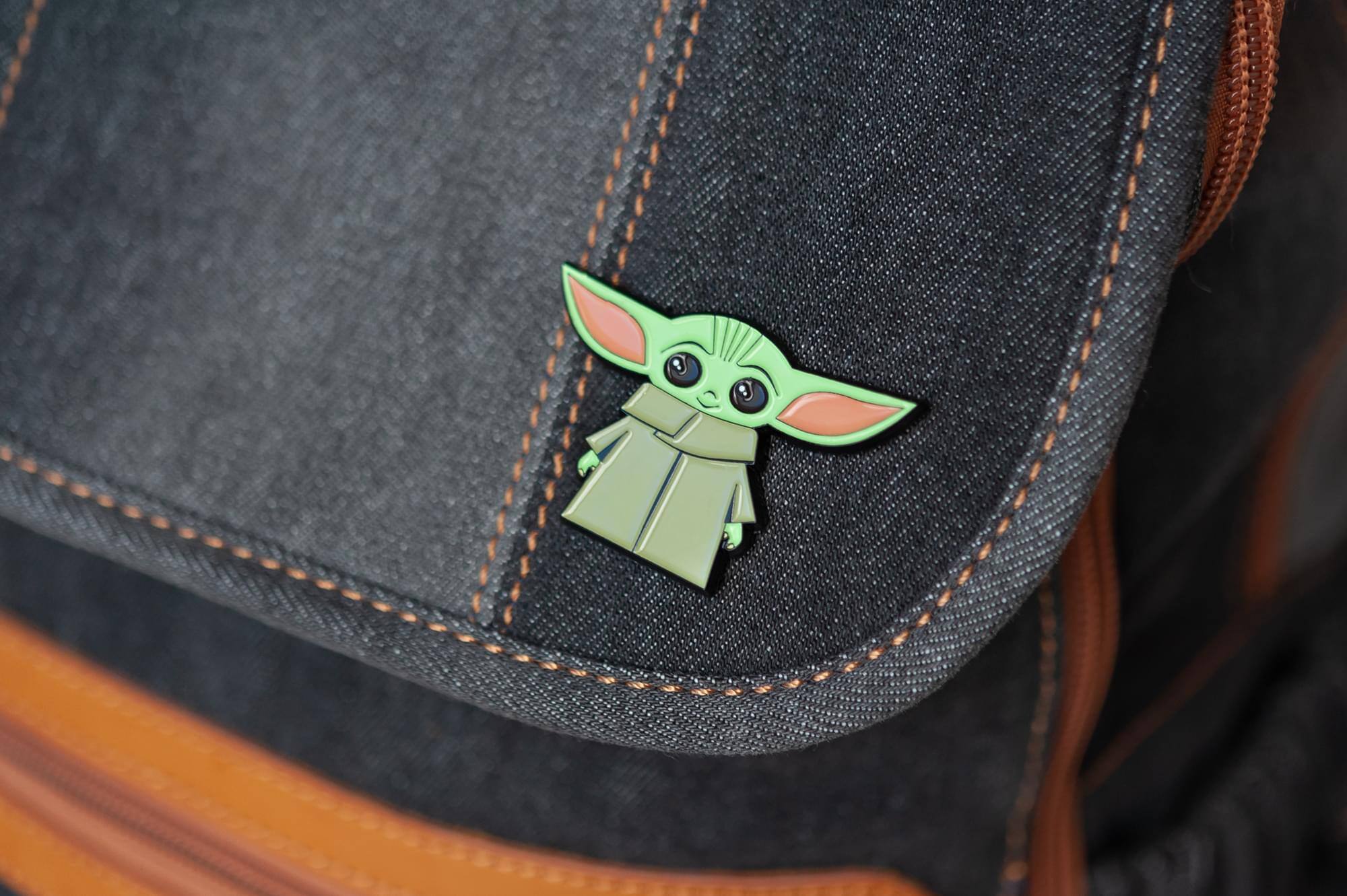 Alt View 2. SalesOne LLC - Star Wars Toynk Exclusive Enamel Pin Mandalorian Cartoon Child Baby Yoda Ears Up - Green.