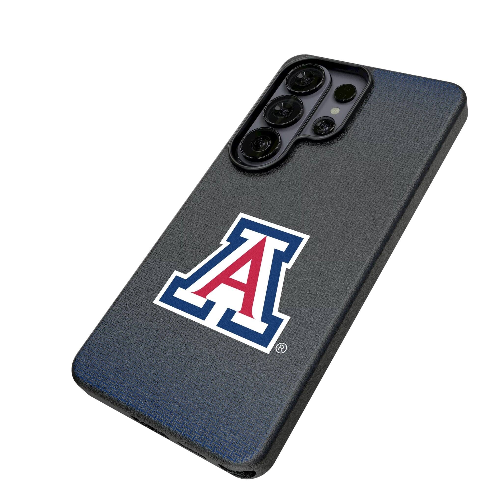 Alt View 1. Keyscaper - Arizona Wildcats Linen Galaxy Magnetic Bump Case - S24 Ultra - Black.