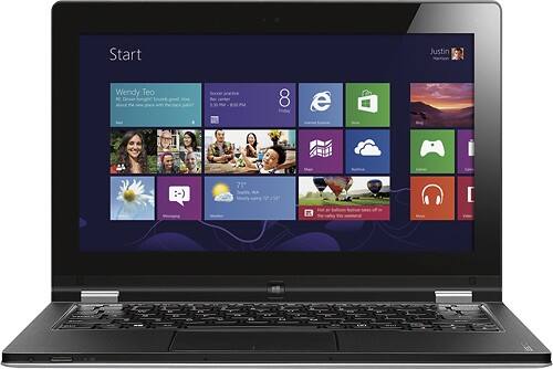 Front Standard. Lenovo - Yoga Ultrabook 2-in-1 11.6" Touch-Screen Laptop - 4GB Memory - 128GB Solid State Drive - Silver.