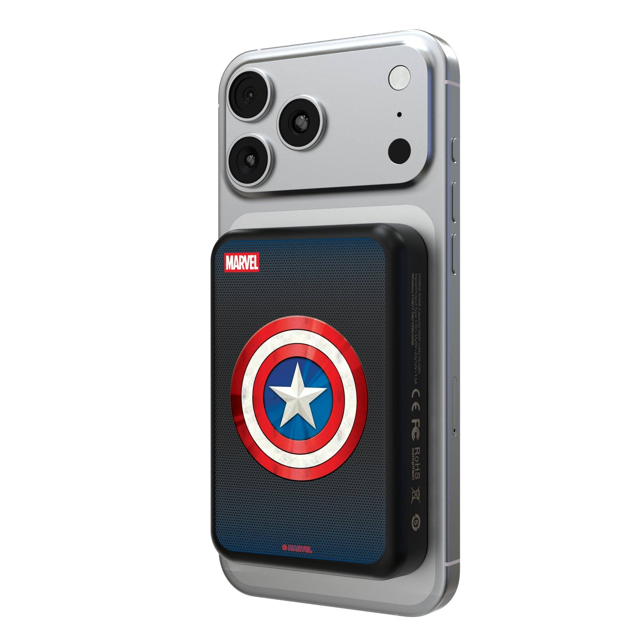 Keyscaper - Marvel Grid Wireless Mag Power Bank - Captain America