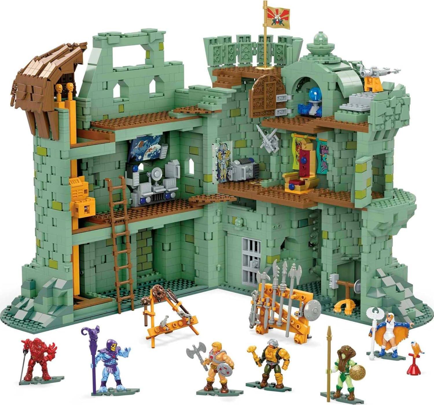 Left. Mattel - Mega Construx Masters of the Universe Castle Grayskull Building Set.
