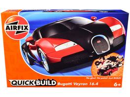 Skill 1 Model Kit Bugatti Veyron Snap Together Model by Airfix Quickbuild - Red / Black