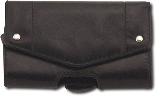 Front Standard. Wireless Essentials - Senate Leather Case for Most Small Flip Phones - Black.