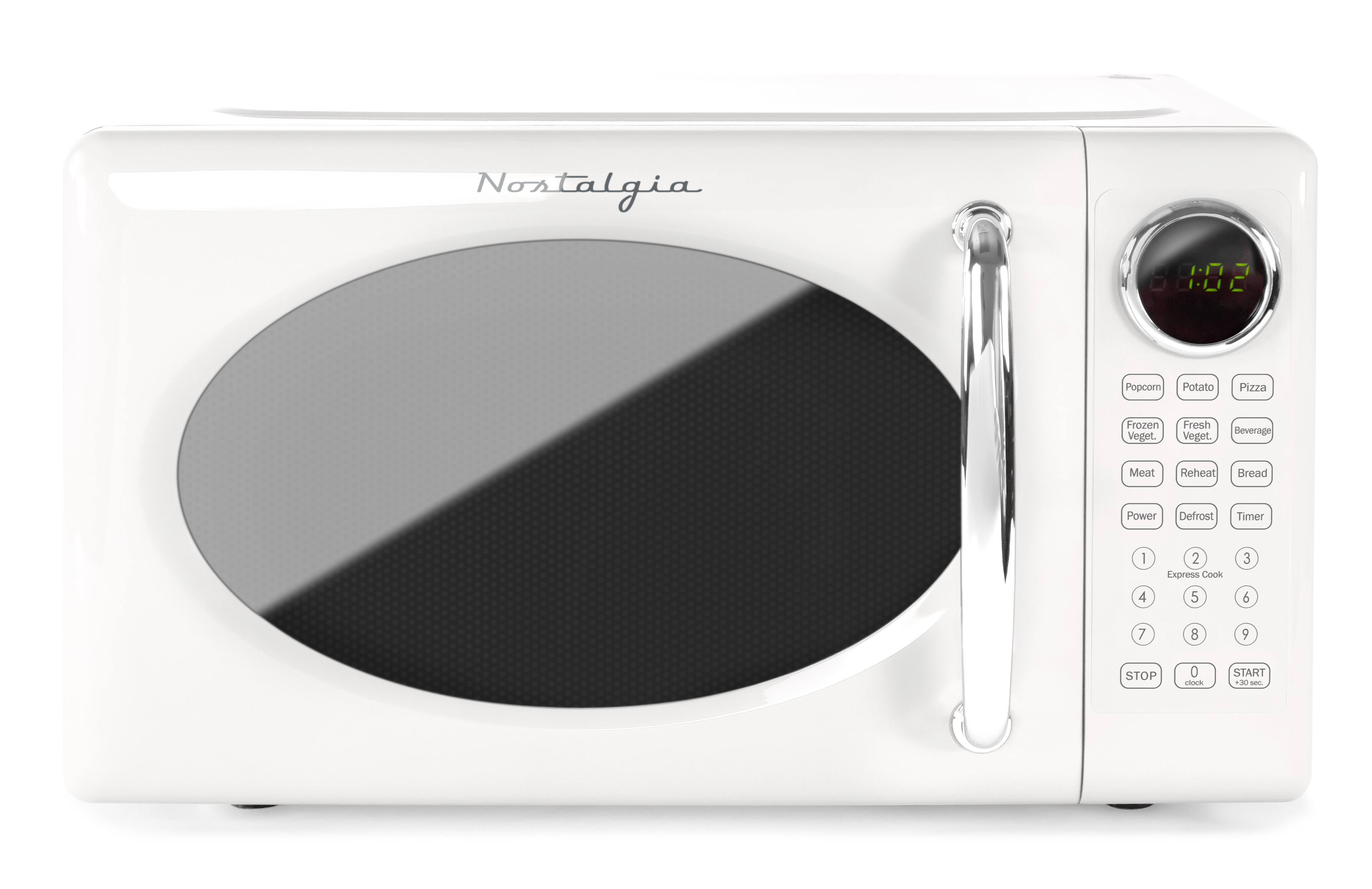 Nostalgia

Popcorn Potato Pizza Frozen Veget Fresh Veget. Beverage Meat Reheat Bread Power Defrost Timer 1 2 Express Cook 3 4 5 6 7 8 9 STOP 0 clock START T sc