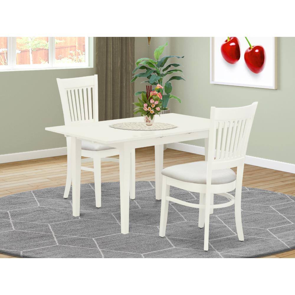Left. East West Furniture - Dining Table- Dining Chairs - Brown.