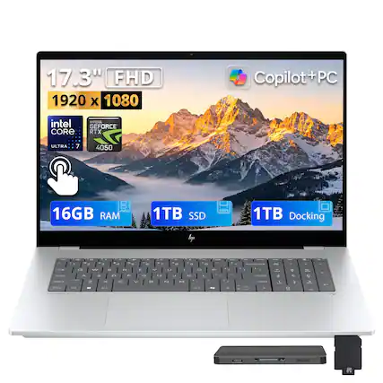 17.3" FHD 1920 x 1080 Copilot+PC Intel Core NVIDIA GeForce RTX ULTRA 7 4050 16GB RAM 1TB SSD 1TB Docking