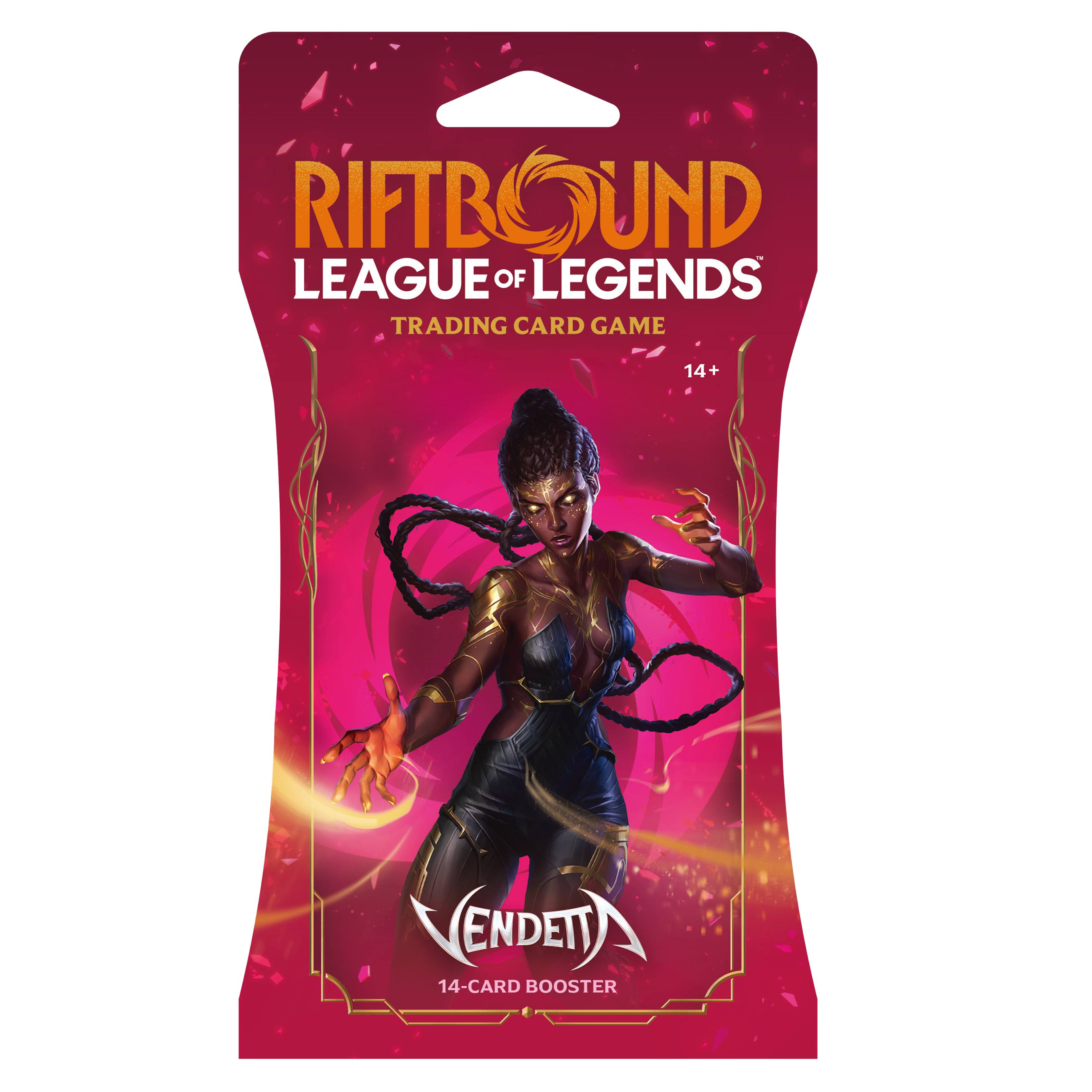 RIFTBOUND LEAGUE OF LEGENDS TRADING CARD GAME 14+ VENDETTA 14-CARD BOOSTER