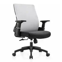 LeisureMod - Brio Ergonomic Executive Office Chair, Lumbar Support, Adjustable Height, Computer Desk Chair, 360° Swivel & Tilt, Home - White