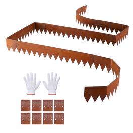 VEVOR - Corten Steel Landscape Edging, 6-Pack 40 x 6 Inch Metal Edging for Landscaping with 8 Connecting Plates - Rust