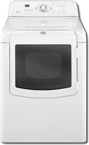 Front Standard. Maytag - 7.3 Cu. Ft. 9-Cycle Electric Steam Dryer - White.