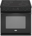 Front. Whirlpool - 30" Self-Cleaning Drop-In Electric Range - Black.