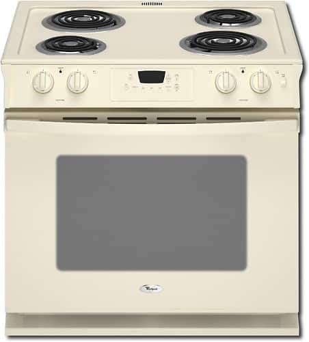 Front Standard. Whirlpool - 30" Self-Cleaning Drop-In Electric Oven - Biscuit.