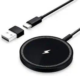 Core Tech - Magnetic Wireless Charging Pad with USB-C Cable and USB-A Adapter, 1-Pack - Black