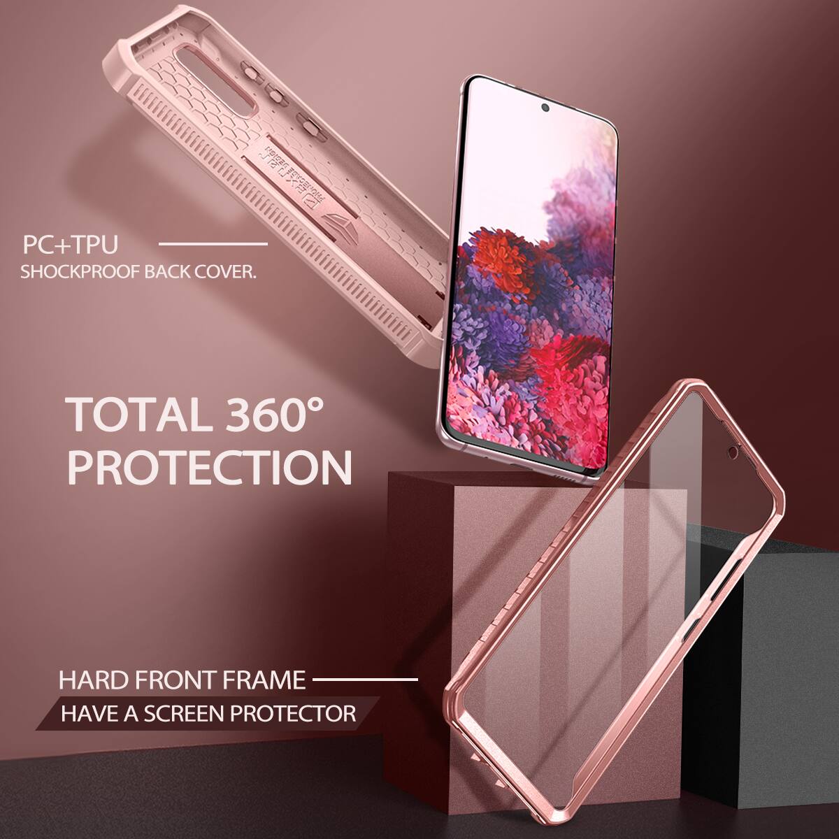 PC+TPU SHOCKPROOF BACK COVER.  
TOTAL 360° PROTECTION  
HARD FRONT FRAME  
HAVE A SCREEN PROTECTOR