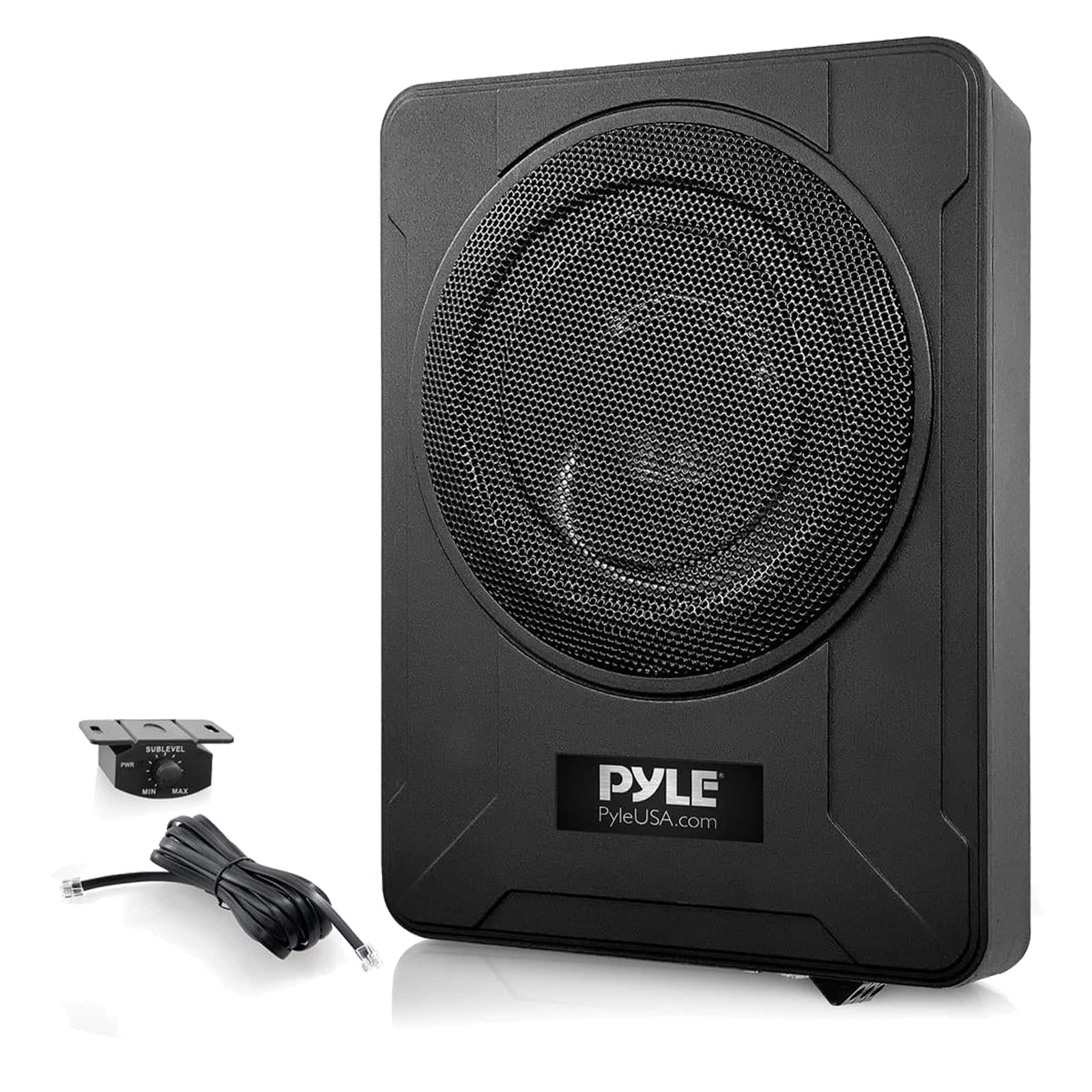 Pyle - PLBX8A 8” 600 Watt Low-Profile Active Amplified Car Audio Subwoofer