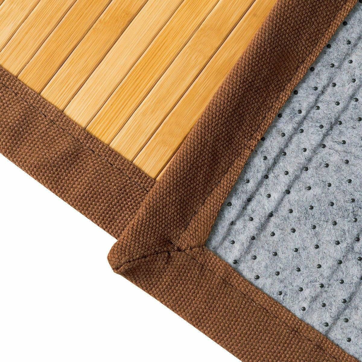 Left. Hivvago - 5' x 8' Indoor/Outdoor 100% Bamboo Area Rug Floor Carpet - Brown.