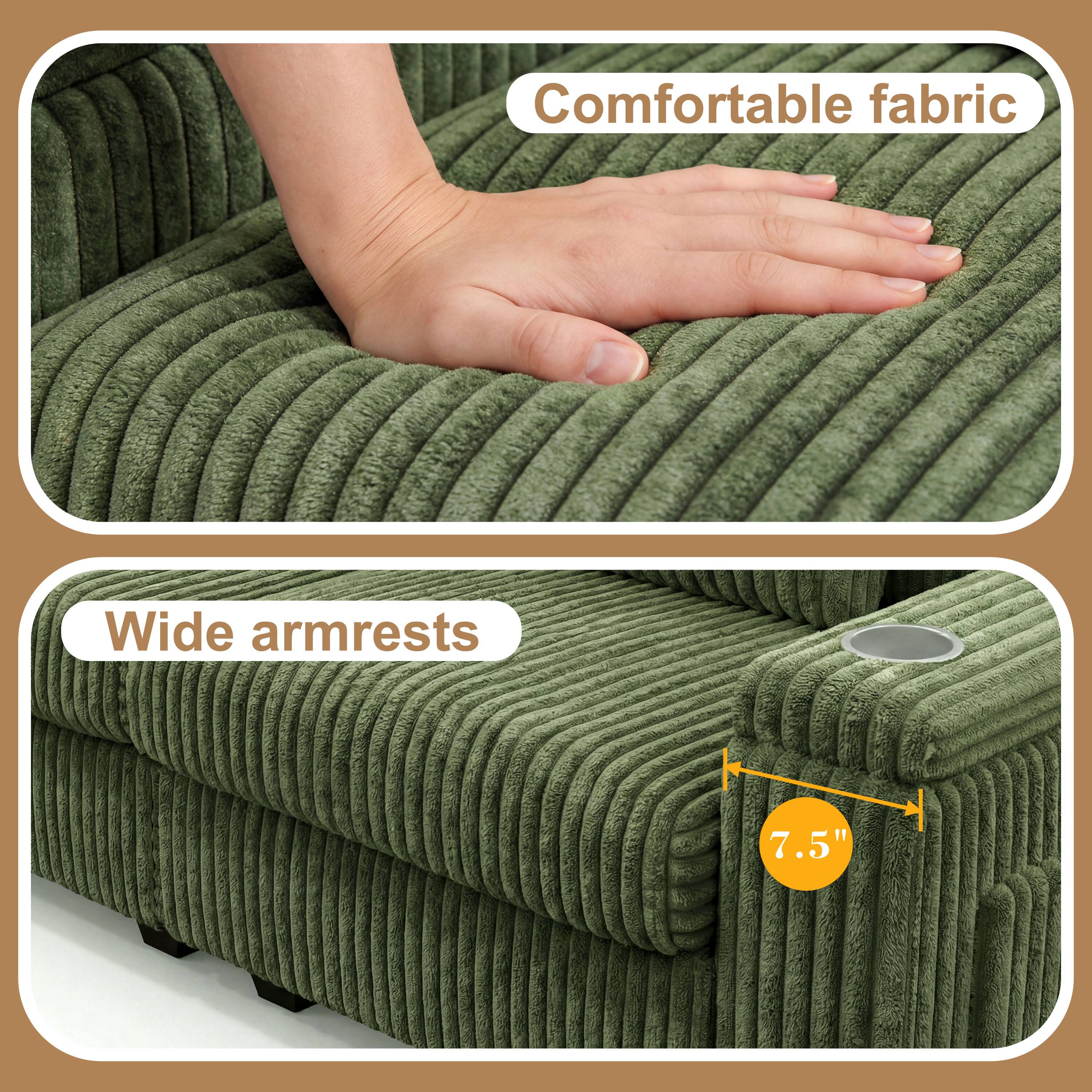 Comfortable fabric  
Wide armrests  
7.5"