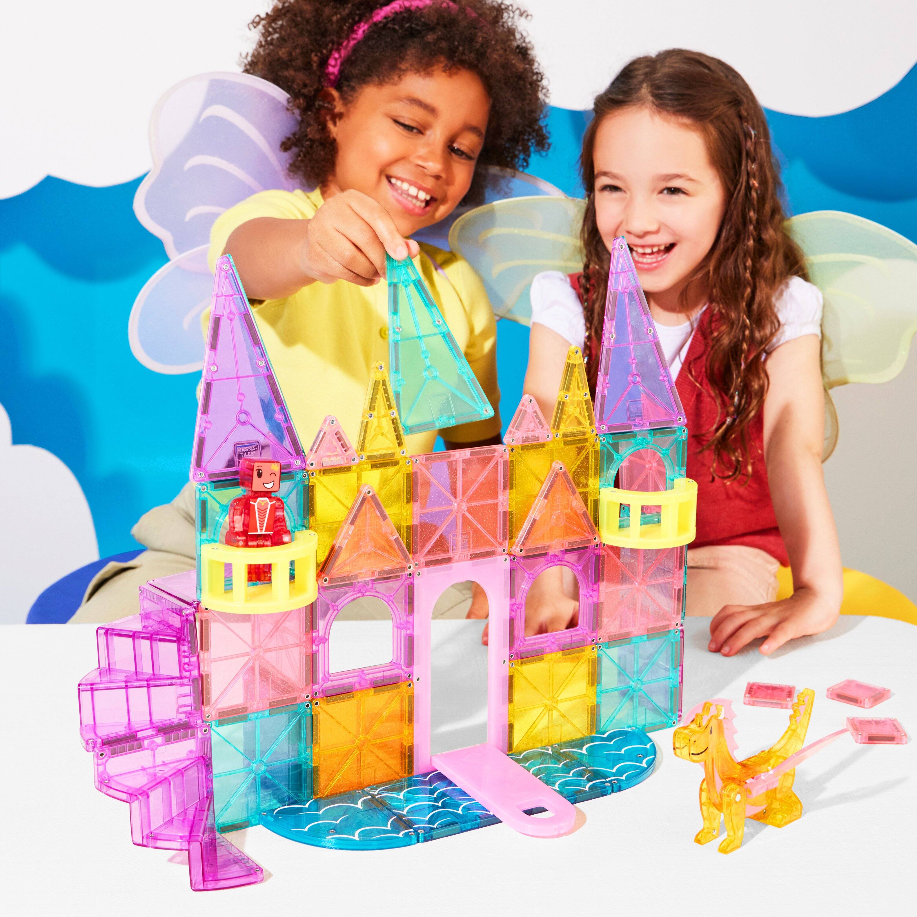 Alt View 2. Magna-Tiles - Castle Deluxe 48-Piece Magnetic Construction Set, THE ORIGINAL MAGNA-TILES.