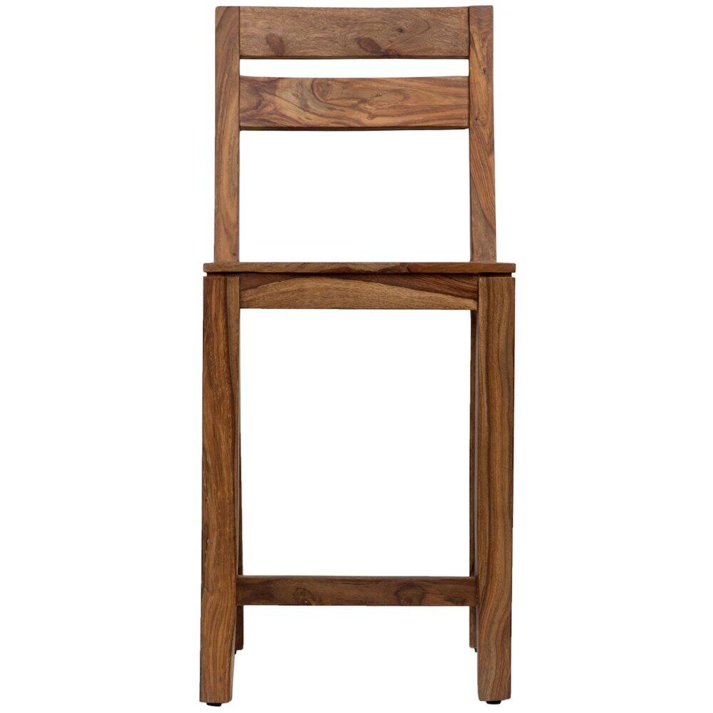 Left. Porter Designs - Urban Solid Sheesham Wood 24" Counter Height Dining Chair - Natural.