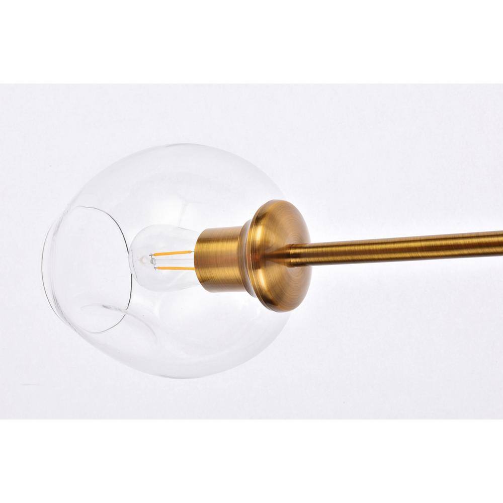Back. Elegant Lighting - Cavoli 5 lights brass chandelier - Brass And Clear.