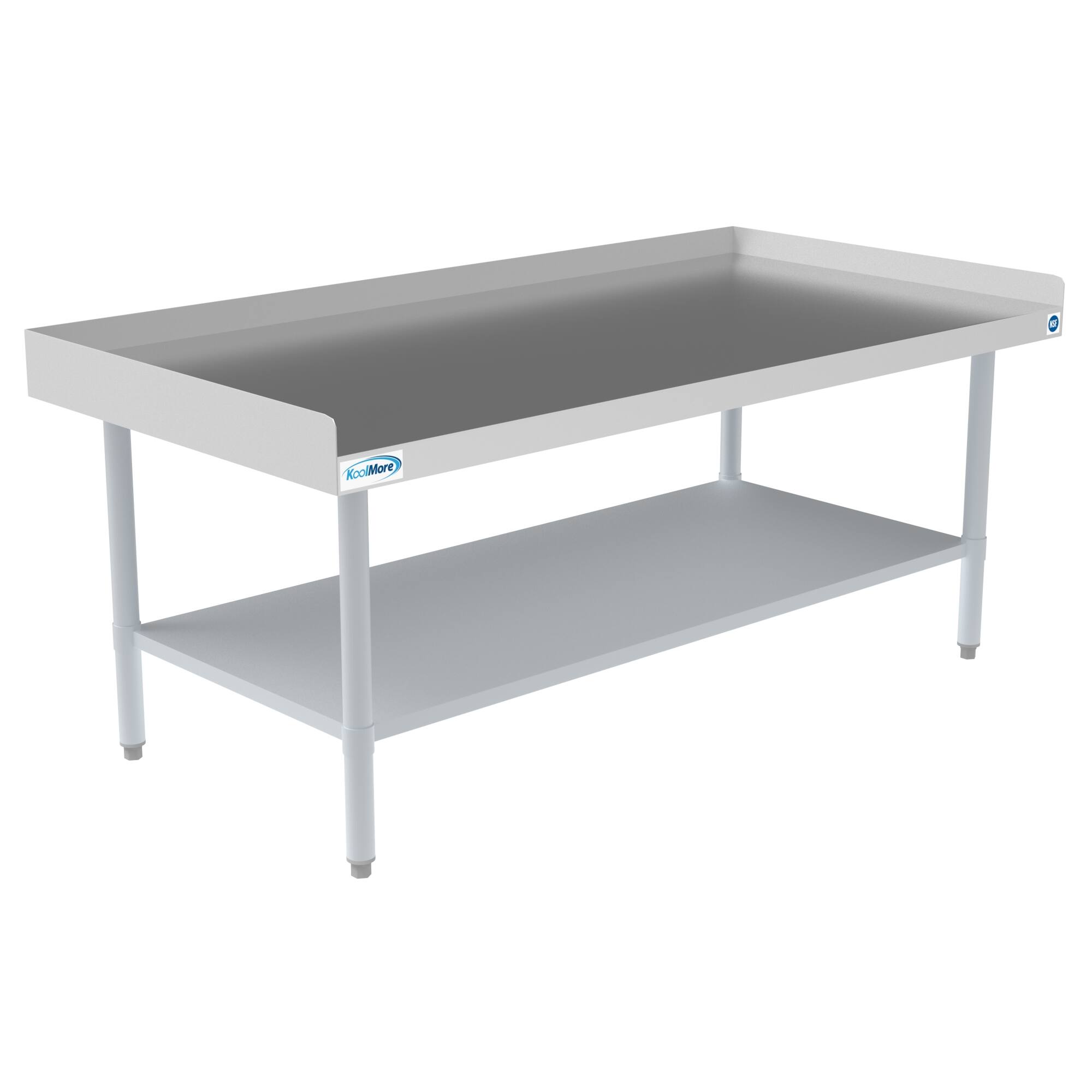 Back. Koolmore - 30" x  60" 16-Gauge Stainless Steel Equipment Stand with Galvanized Undershelf, EQT-163060. - Silver.