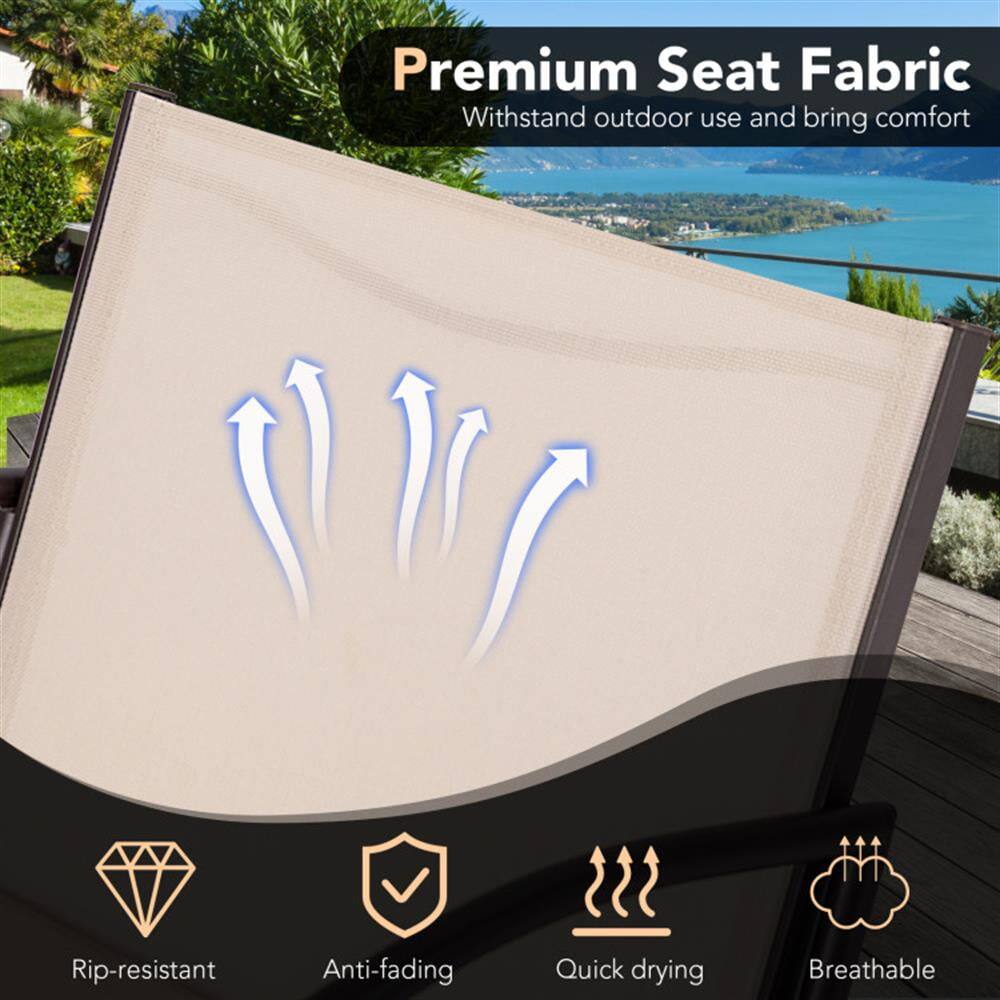 Premium Seat Fabric  
Withstand outdoor use and bring comfort  
Rip-resistant  
Anti-fading  
Quick drying  
Breathable