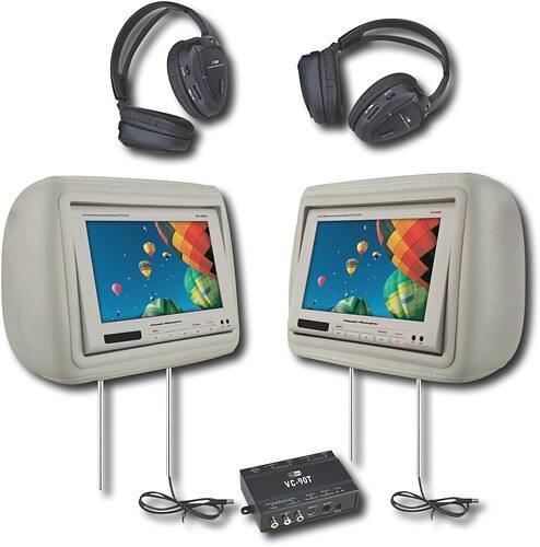 Angle Standard. Power Acoustik - 8.8" Headrest Monitor System - Beige.
