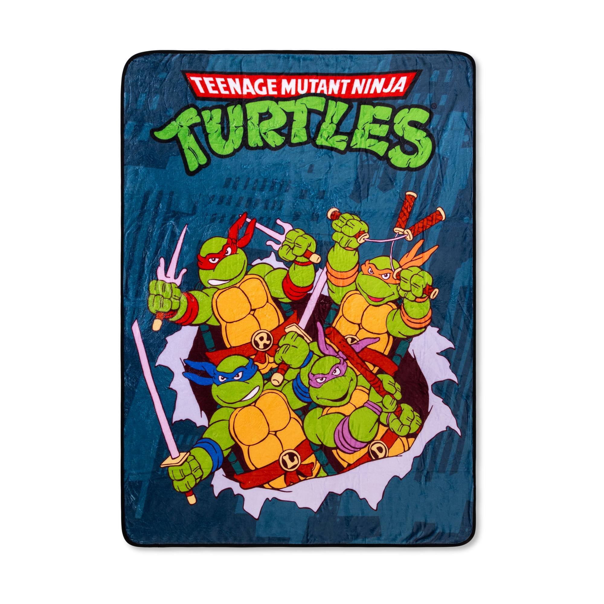 Surreal Entertainment - Teenage Mutant Ninja Turtles City Heroes Fleece Throw Blanket | 45 x 60 Inches - Green