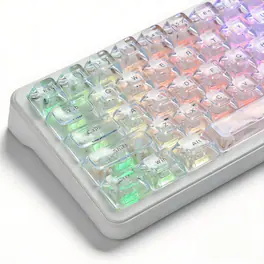 Womier - Clear Keycaps Set, Transparent Shine Through Keycap for MX-Compatible 61/68/84/87/98/100/104 Mechanical Keyboard - Top-printed-126 Keys