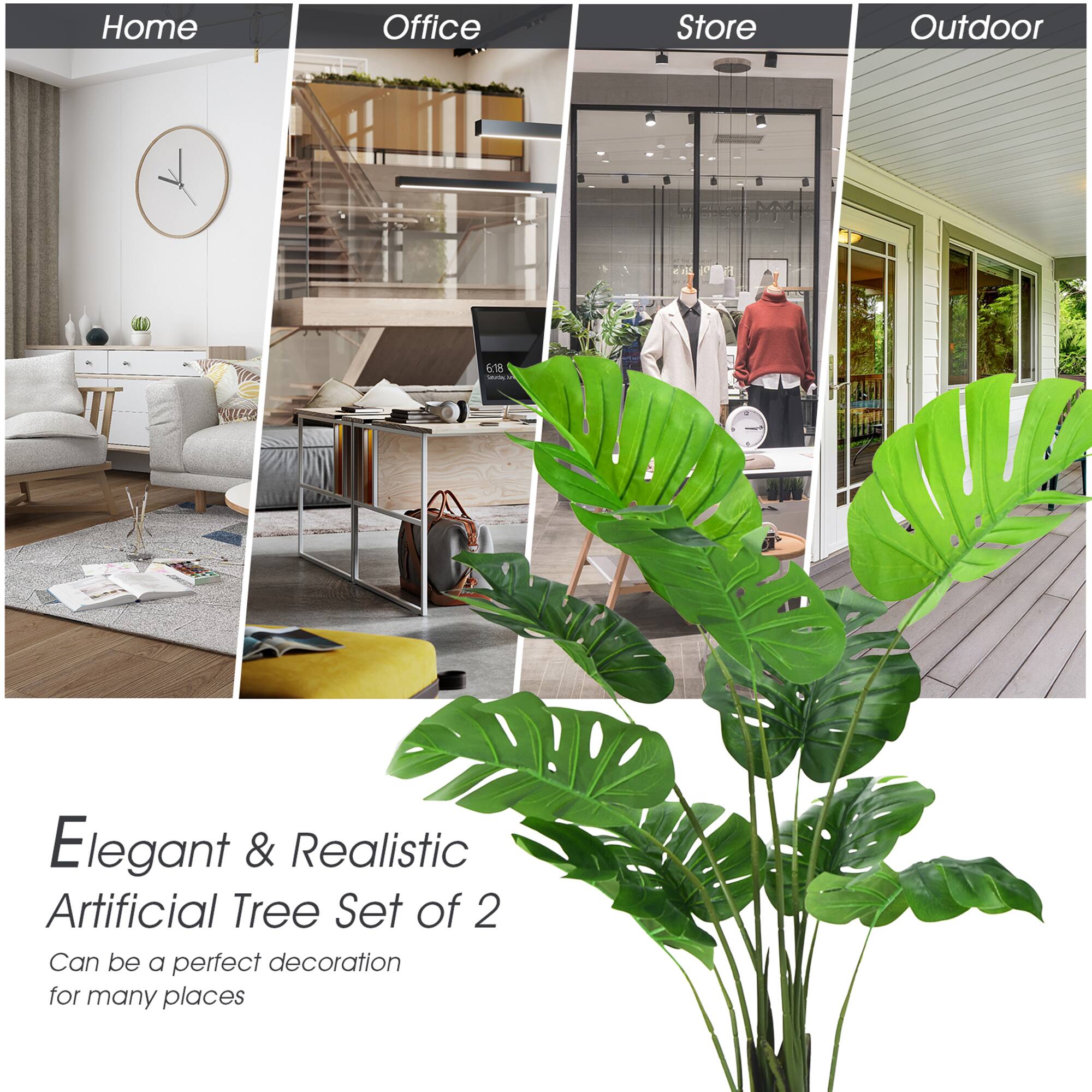 Home Office Store Outdoor

Elegant & Realistic Artificial Tree Set of 2

Can be a perfect decoration for many places