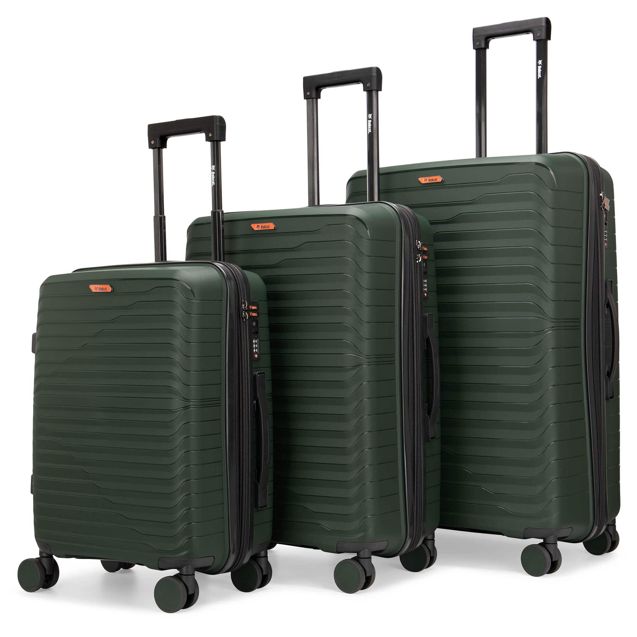 Front. Bobcat - Bobcat Excavator 3 Piece Expandable Hardside Spinner Luggage Set with TSA Lock - Deep Forest - Deep Forest.