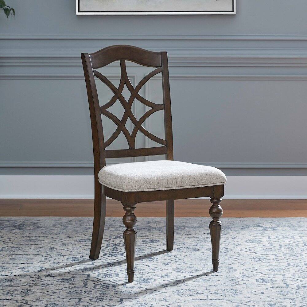 Alt View 5. Liberty Furniture Industries - Arden Road Dining Room Splat Back Side Chair - Set of 2 - Satin Cherry - Satin Cherry Brown.