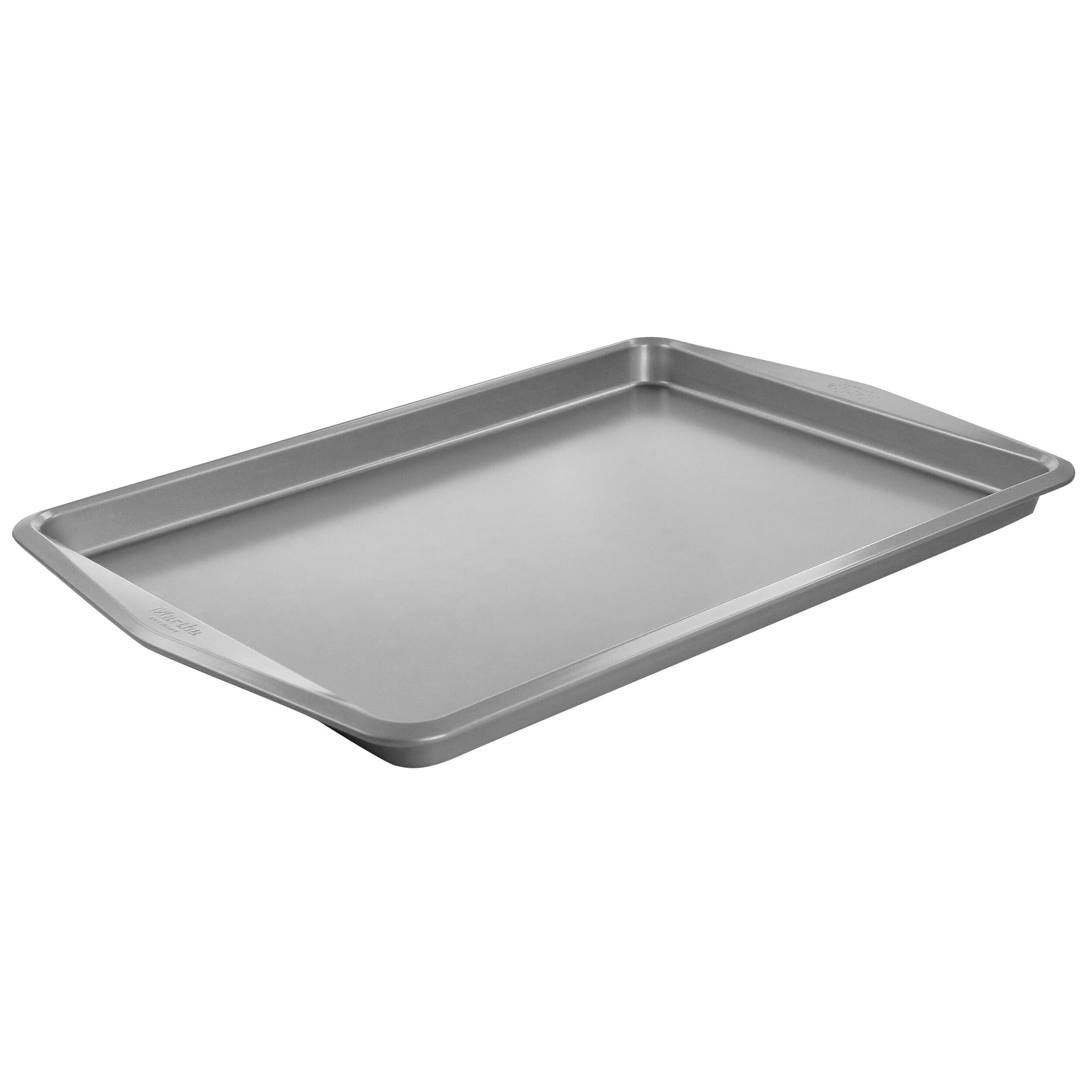 Front. Martha Stewart - Martha Stewart 18in Carbon Steel Cookie Sheet - Gray.