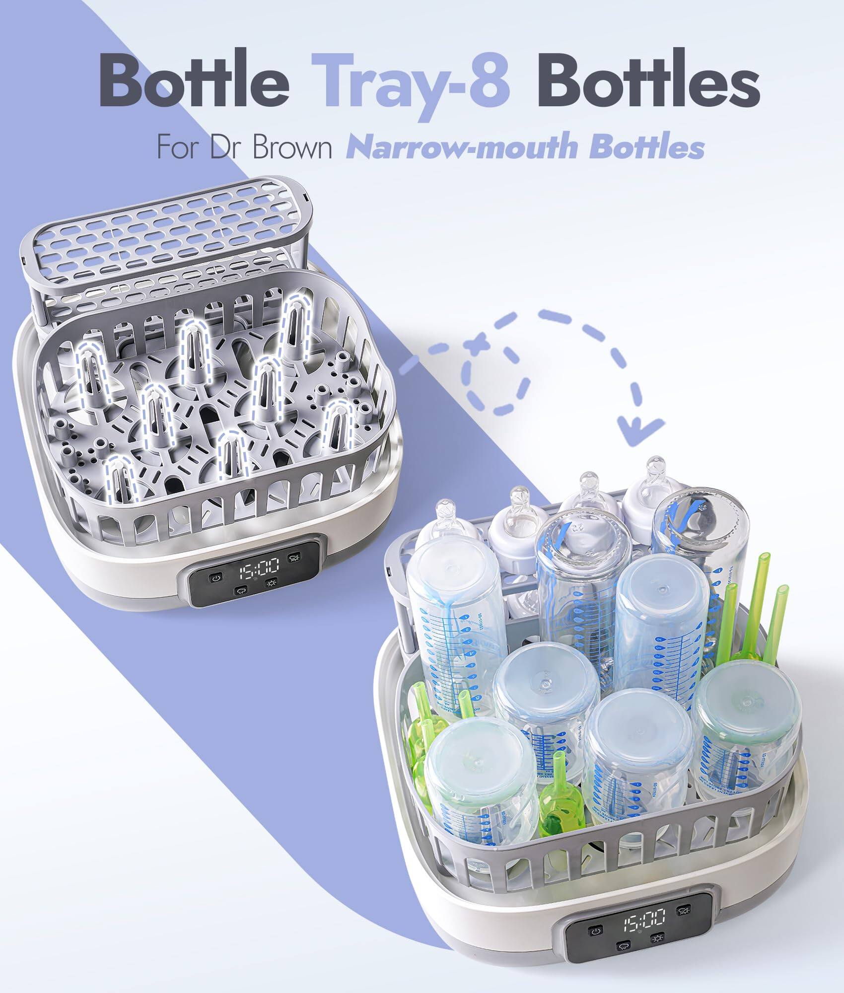 Bottle Tray-8 Bottles For Dr Brown Narrow-mouth Bottles