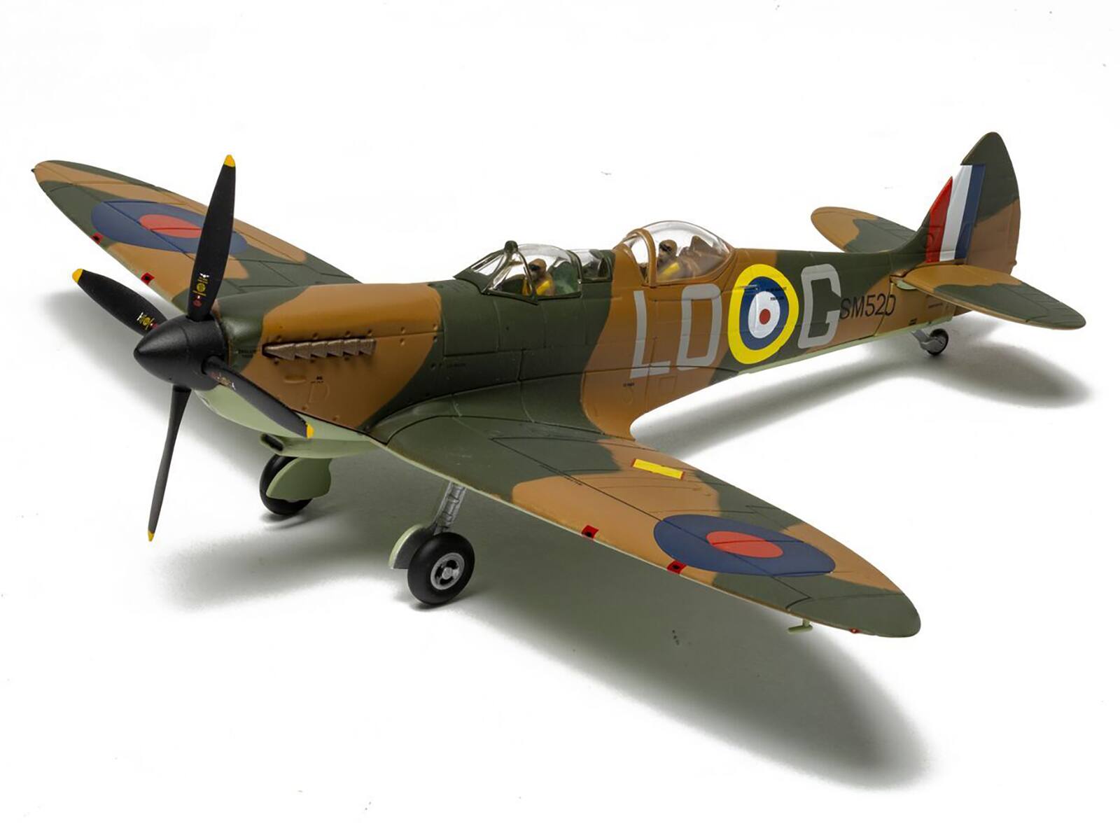 Alt View 1. Corgi - Supermarine Spitfire T.9 Aircraft "SM520, Spitfires.com, Goodwood Aerodrome" British Royal Air Force 1/72 Model by Corgi.