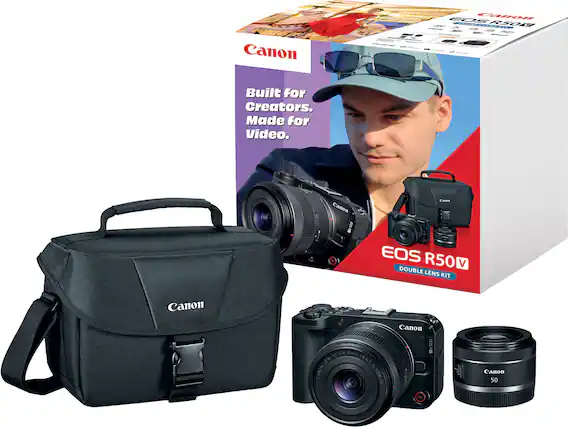 Canon SO5 Ct PUA R500
Built for Creators. Made for Video.
Canon 1509 6 L EOS R50 V DOUBLE LENS KIT
Canon DI RE-514-30mm LERS (4:63 1S CANON STM 2
Canon 50 ROC RSA