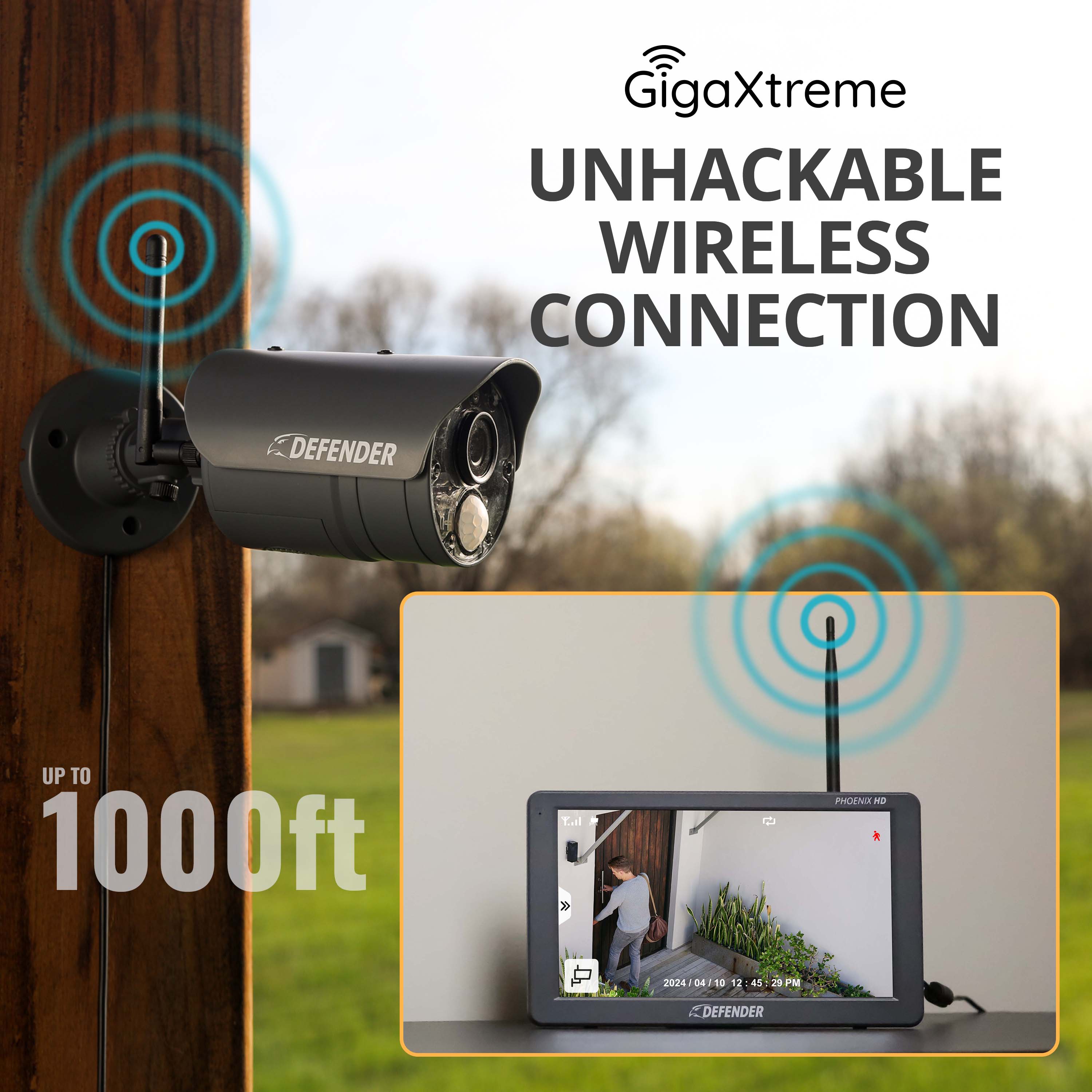 GigaXtreme UNHACKABLE WIRELESS CONNECTION DEFENDER UP TO 1000ft L.il PROENIE 2 * 2024 04/10 DE 10 12 45 20 M DEFENDER