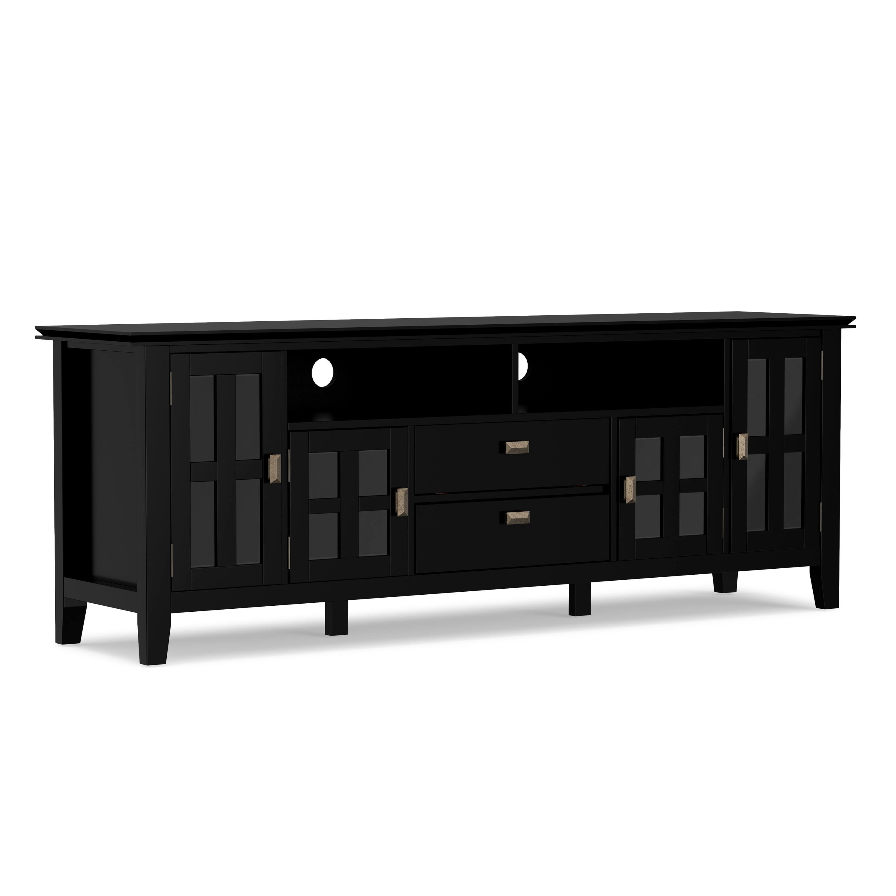 Alt View 2. Simpli Home - Artisan 72 inch TV Stand with 26 inch 5 Shelf Bookcases (Set of 3) - Black.
