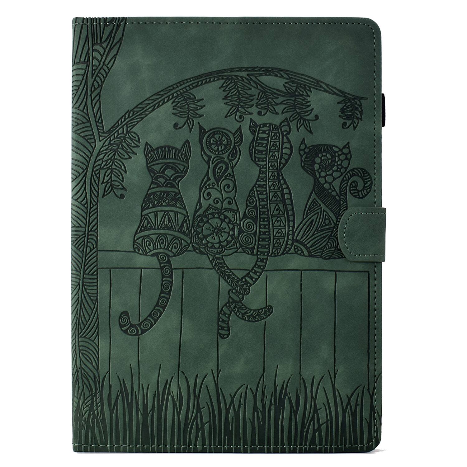 Back. Dteck - Shockproof Folio Case for Apple iPad (10th Generation) 10.9" 2022 with Smart Sleep Wake, PU Leather Stand Wallet Cover - Green.